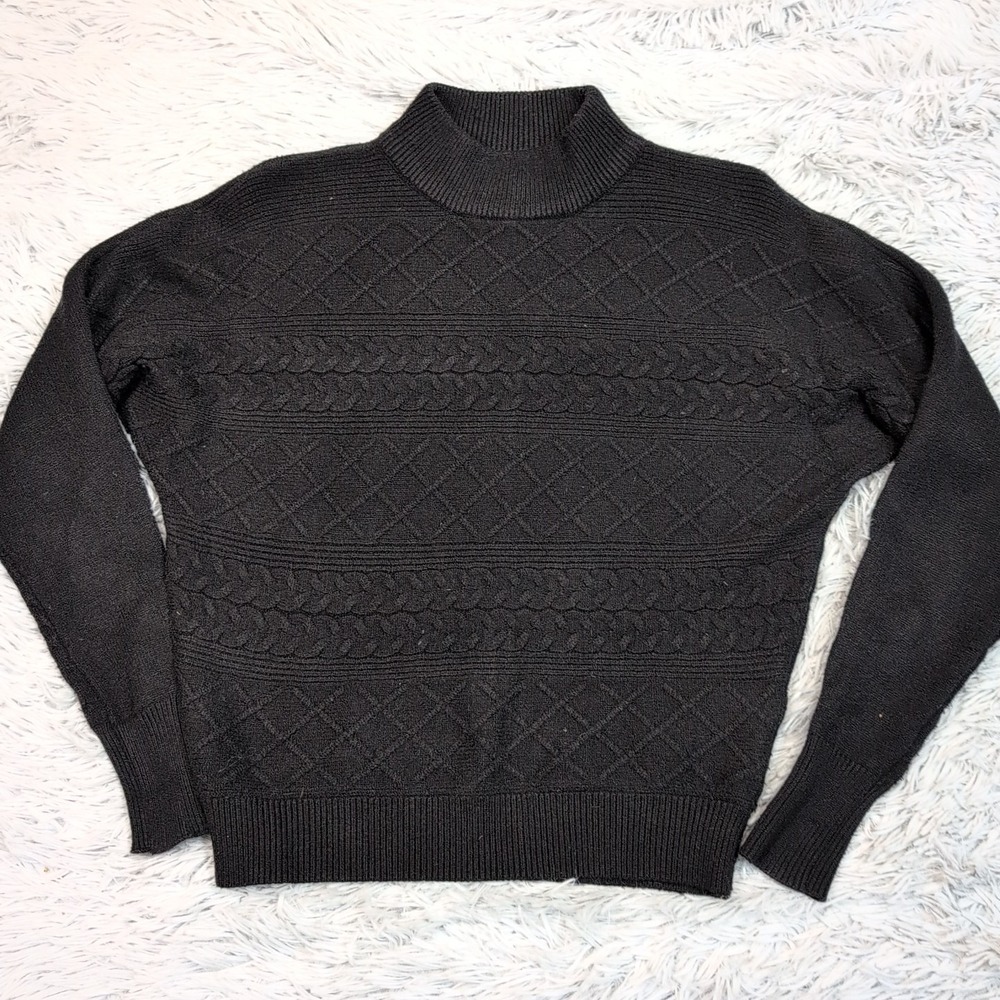 Magaschoni Sweater‎ Womens S Black Cozy Comfort Casual Preppy Textured Soft